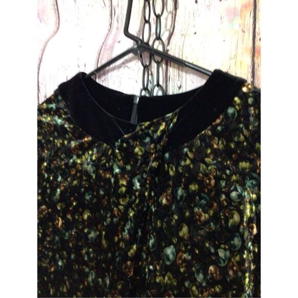 Vintage 90’s BENDIGO IMPRESSIONS VELVET Dress Size Small Funky Maxi Black Multi - Picture 6 of 16